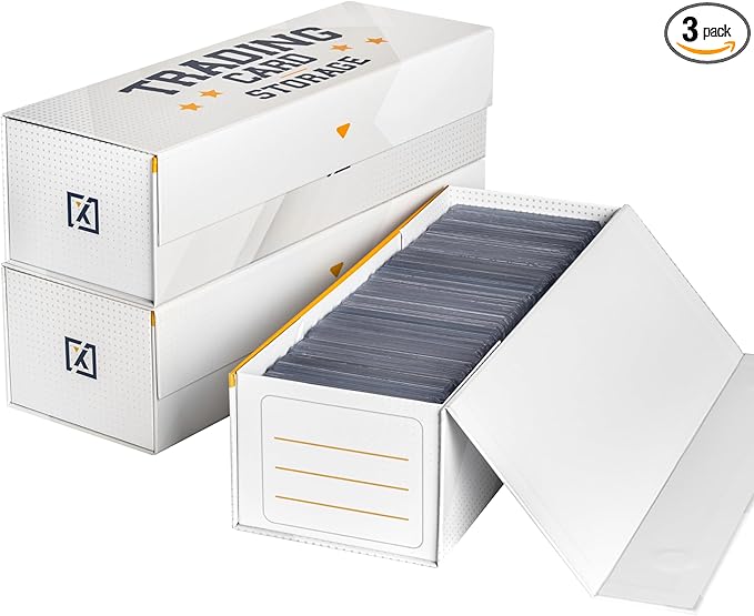 Easy Fold Trading Card Storage Box Magnetic Lid | Toploader Storage Box Fits by HOMEXPRO
