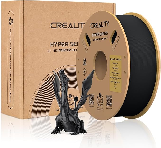 Creality Hyper 3D Printer PLA Black Filament High Speed Printing 1.75mm 2.2lbs by Creality
