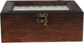 Wood Jewelry Box with Glass Lid and Metal Clasp Vintage Flower Jewelry Trinket by Ifundom