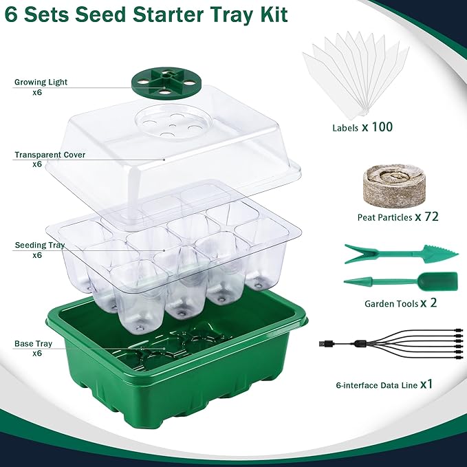 6 Pack Seed Starter Tray Kit - Image 2