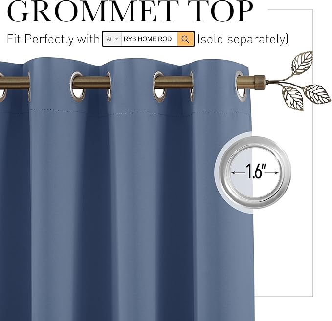 RYB HOME Extra Wide Curtains for Divider Room Separation Soundproof Temporary - Image 2