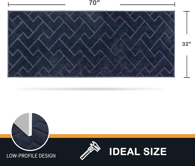 PURRUGS Dirt Trapping Door Mat 32" x 70", Non-Slip Machine Washable Entry Rug - Image 2