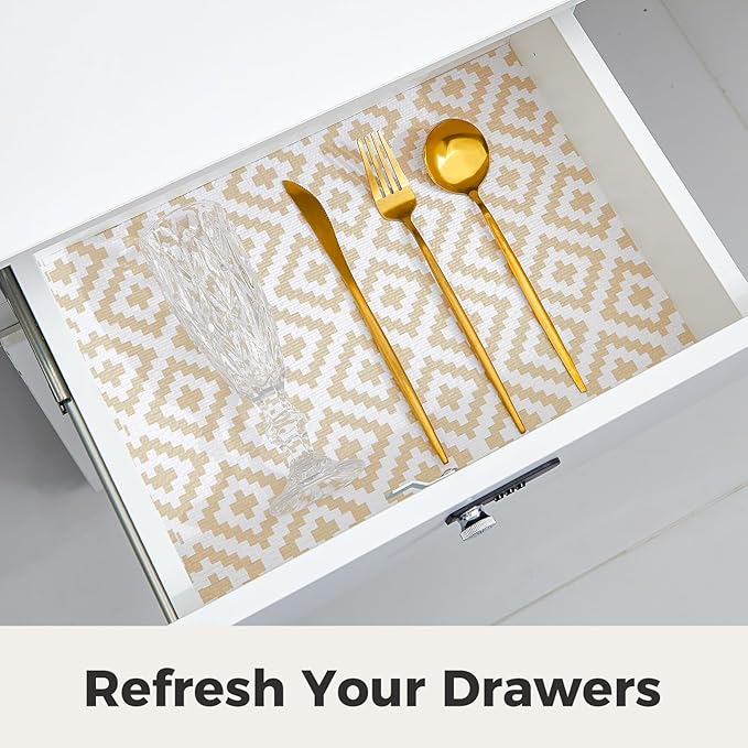 Shelf and Drawer Liner, Grip Shelves Bathroom Pantry Dresser Paper - Image 4