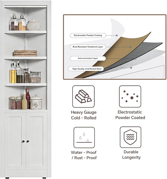 Metal Pantry Storage Cabinet - Image 5