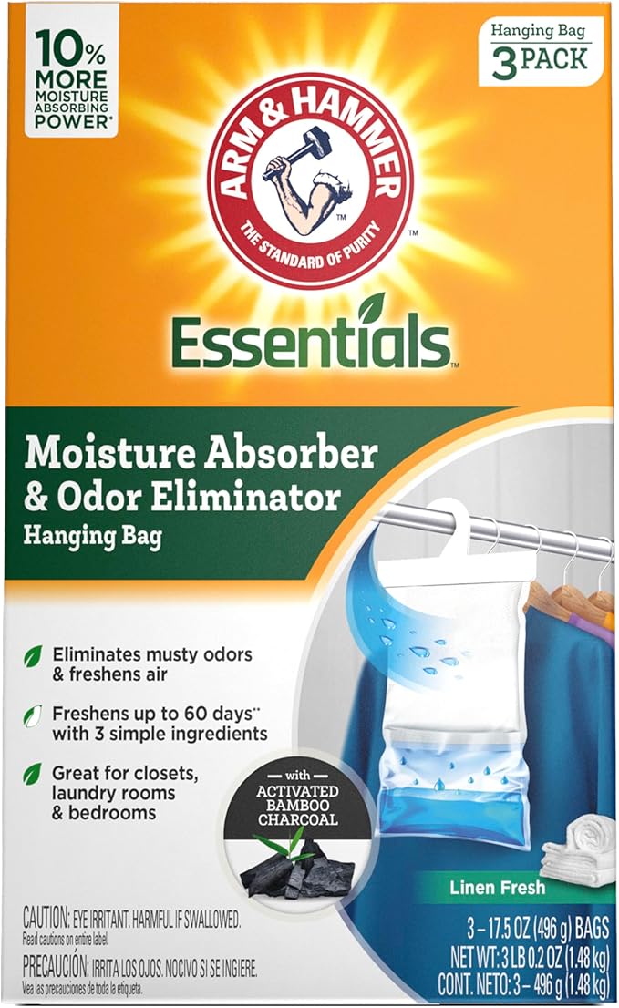 Arm & Hammer Essentials Hanging Moisture Absorber and Odor Eliminator, 17.5 oz. by ARMHAMMER