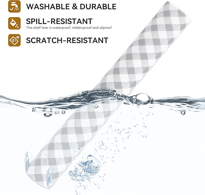 RAY STAR Shelf Liners for Kitchen Cabinets Non-Adhesive, 18 Inch X 8 Feet - Image 2