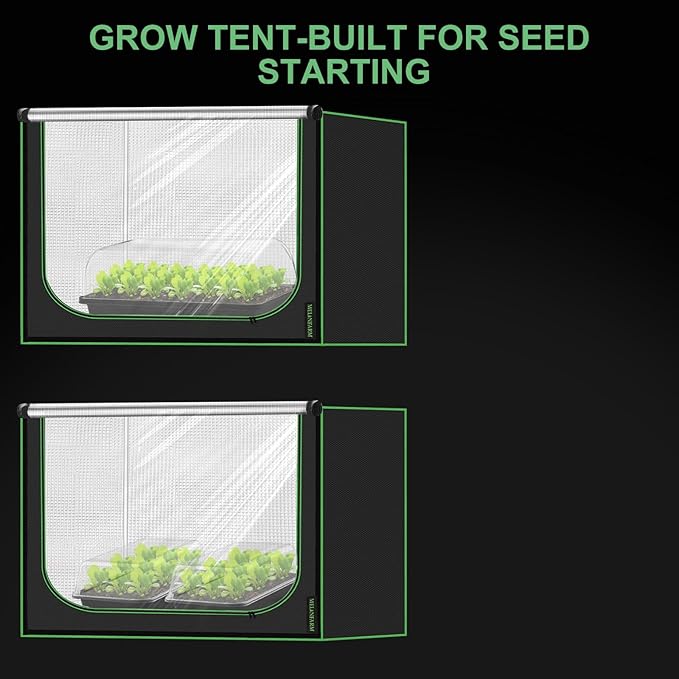 MELONFARM 34"x34"x72" Grow Tent, Double Transparent Viewing Door Indoor Grow - Image 6
