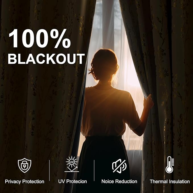 NICETOWN 100% Blackout Beige Curtains - Image 2