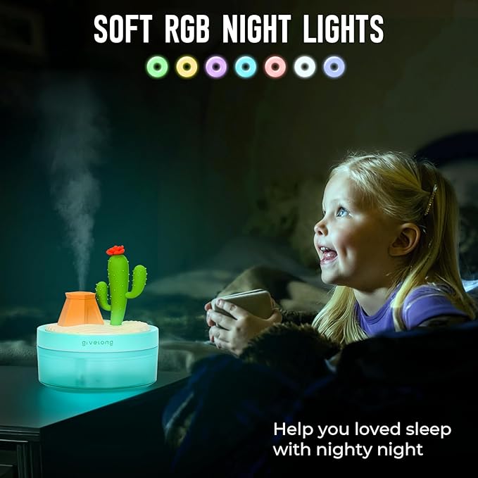 Cactus Mini Humidifier, Cute Desktop Humidifiers - Image 4