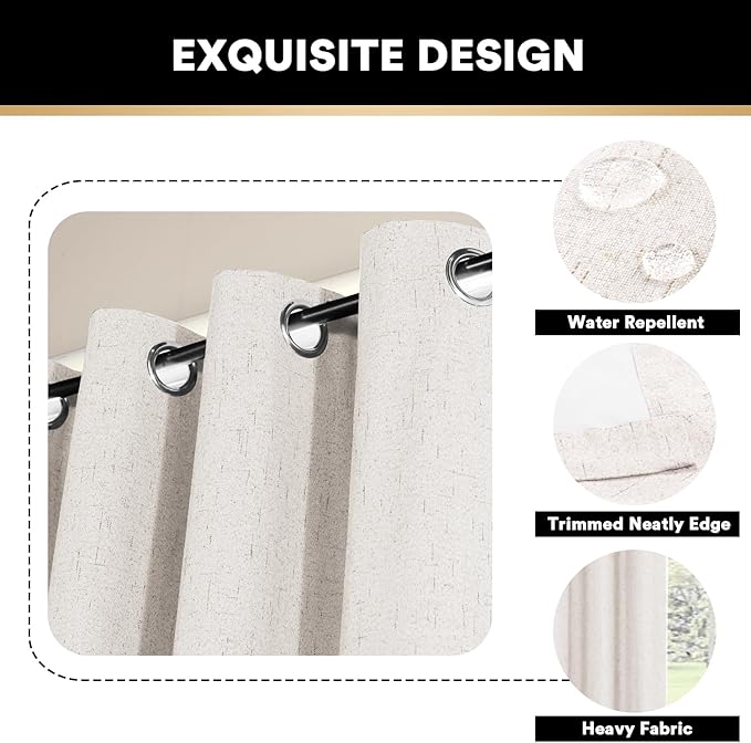 PrinceDeco 100% Blackout Curtains 63 Inch Length - Image 6