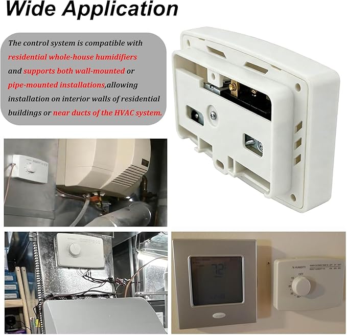 4655 Manual Digital Humidifier Replacement 24V AC Control Switch White - Image 3
