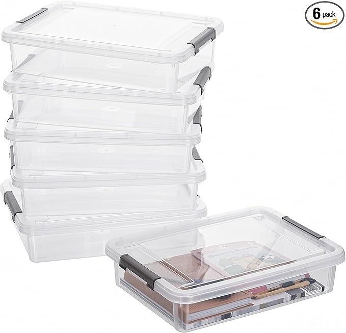 Citylife 6 PCS Clear Plastic Container Clip Box by Anywish