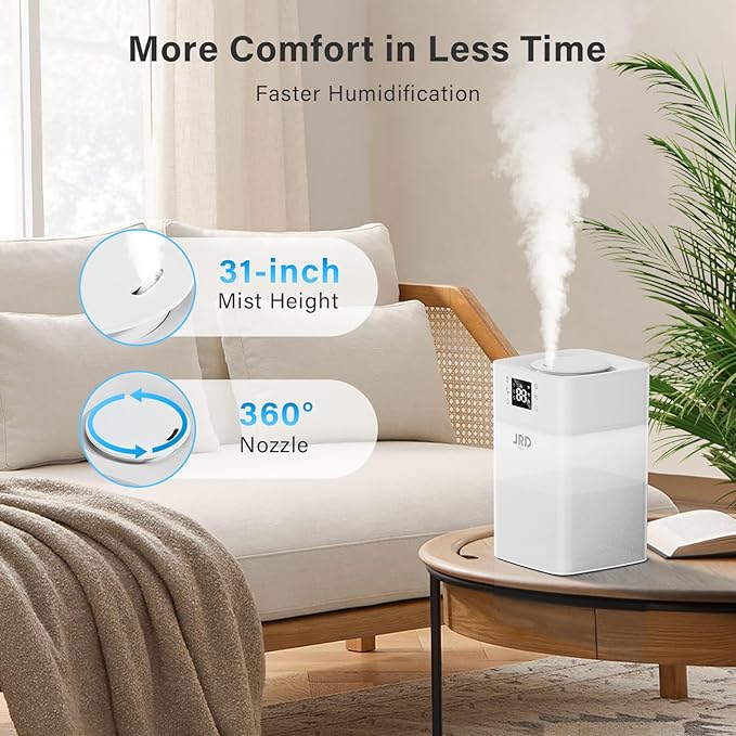 JRD Humidifiers 4L for Bedroom, Cool Mist Humidifier for Large Room, 40H Runtime - Image 5
