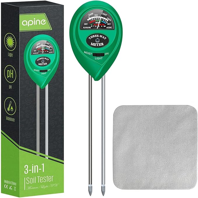 apine Soil Moisture Meter, 3 in 1 Soil pH Tester, Soil Tester by apine