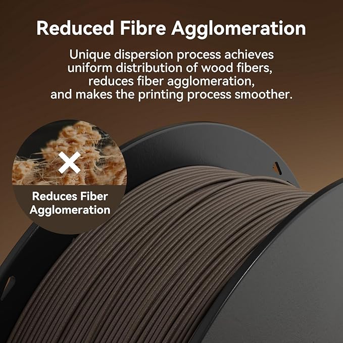 kexcelled Wood PLA Filament 1.75 mm, Real Wood PLA 3D Printer Filament - Image 4