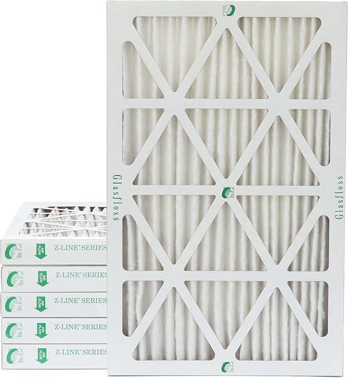 Glasfloss 10x20x2 MERV 13 AC & Furnace 2" Depth Air Filters. Box of 6. Actual by Glasfloss