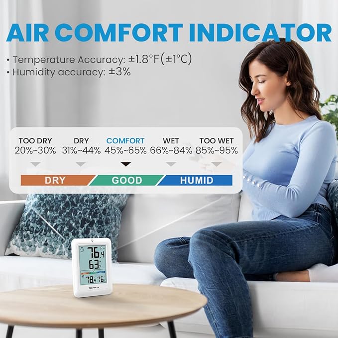 Newentor Indoor Outdoor Thermometer Wireless, Weather Stations Wireless Indoor - Image 6