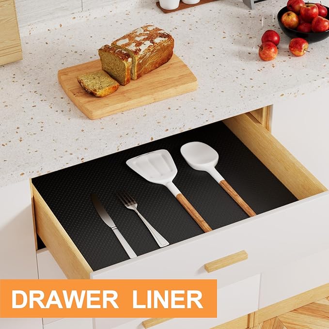 FLPMIX Shelf Liner for Kitchen Cabinets 10 inch Wide: Easy to Cut Bathroom - Image 3
