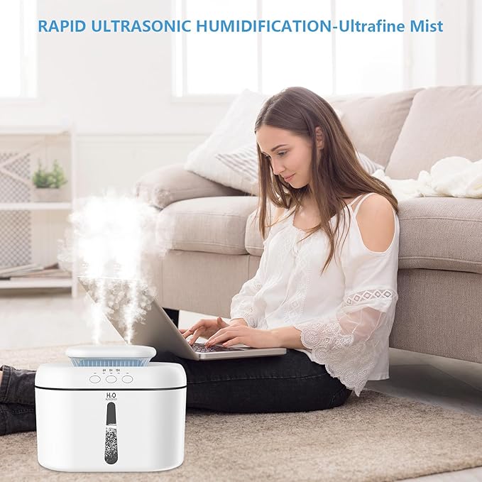 SZO Humidifiers for Bedroom Large Room, 2.5L Dual Nozzle Cool Mist Humidifier - Image 2