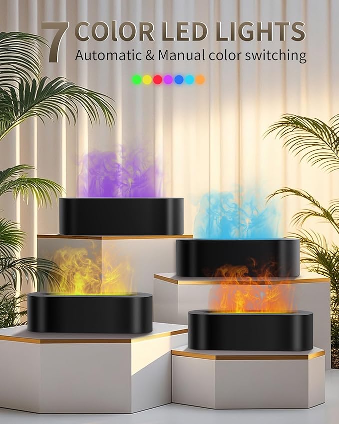 Essential Oil Diffuser with Fireplace Flame, Ultrasonic Cool Mist Humidifier - Image 3