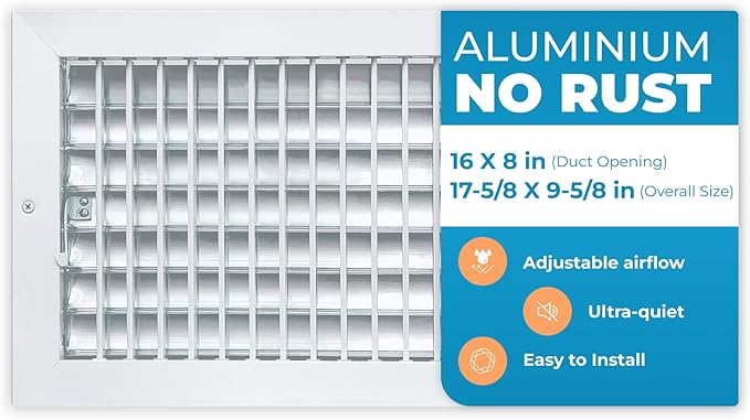 Aluminum 16 x 8 Inch Air Vent Covers Wall AC Grille – Premium Register Vent by Air360