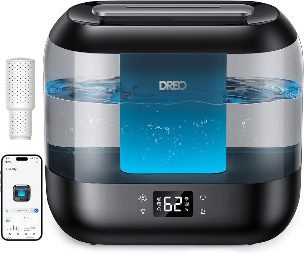 Dreo Smart Humidifiers for Bedroom-Filter Included, Top Fill 4L Humidifier by DREO
