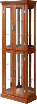 Lighted Wooden Display Curio Cabinet, Cabinet by Unknown
