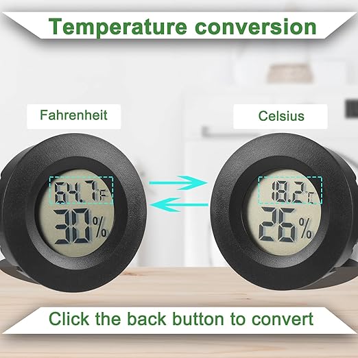 Reptile Thermometer and Humidity Gauge Digtal Terrarium Thermometer Circular - Image 3