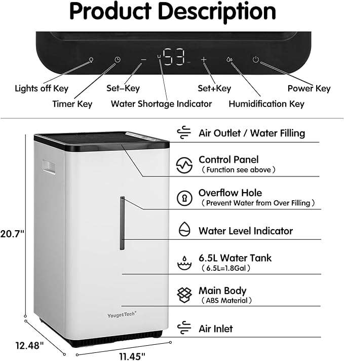 Evaporative Humidifiers |6.5L Tank - Image 6