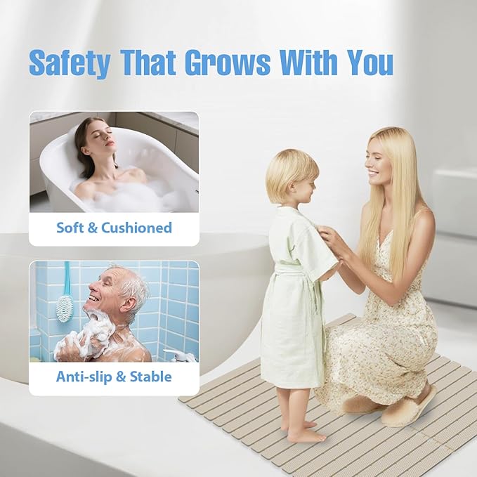 ​Shower Mat Non-Slip Bath Mat for Tub and Shower Stall, 200+ Suction Cups - Image 9
