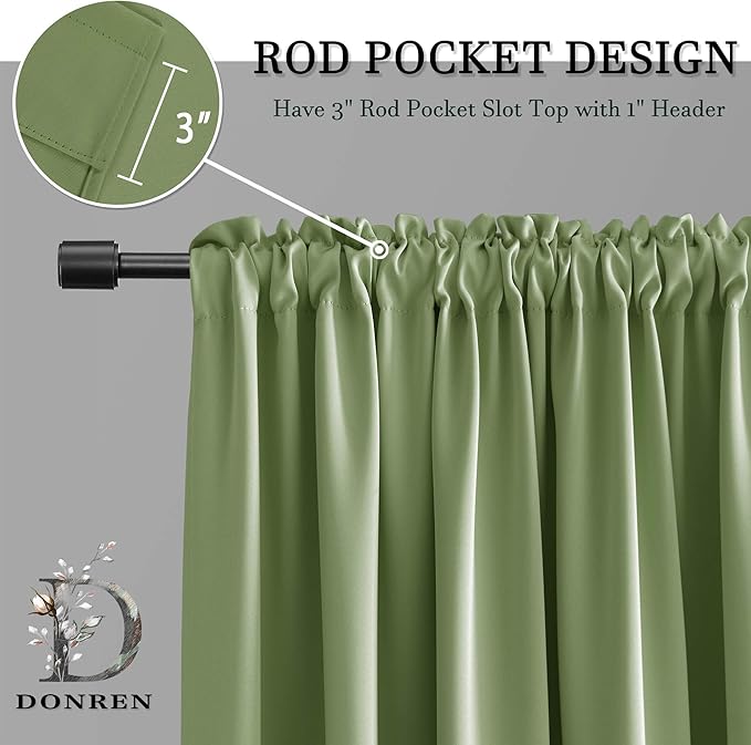 DONREN Patio Door 108 Inches Long Curtain Panels - Image 5