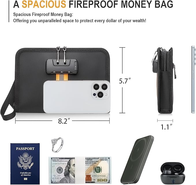 Fireproof Money Bag, Money Bag - Image 3