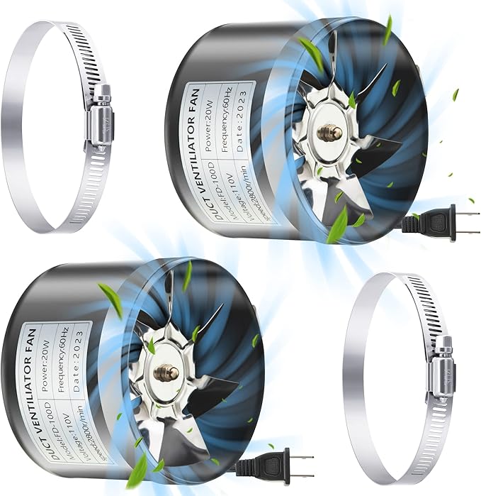 Dreyoo 2 Pack 4 Inch Inline Duct Fans - Image 7