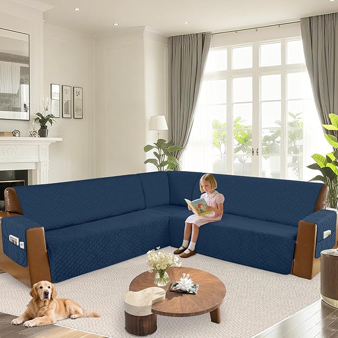 Arfntevss Waterproof Sectional Couch Covers L Shape Washable Velvet Sofa Cover - Image 6