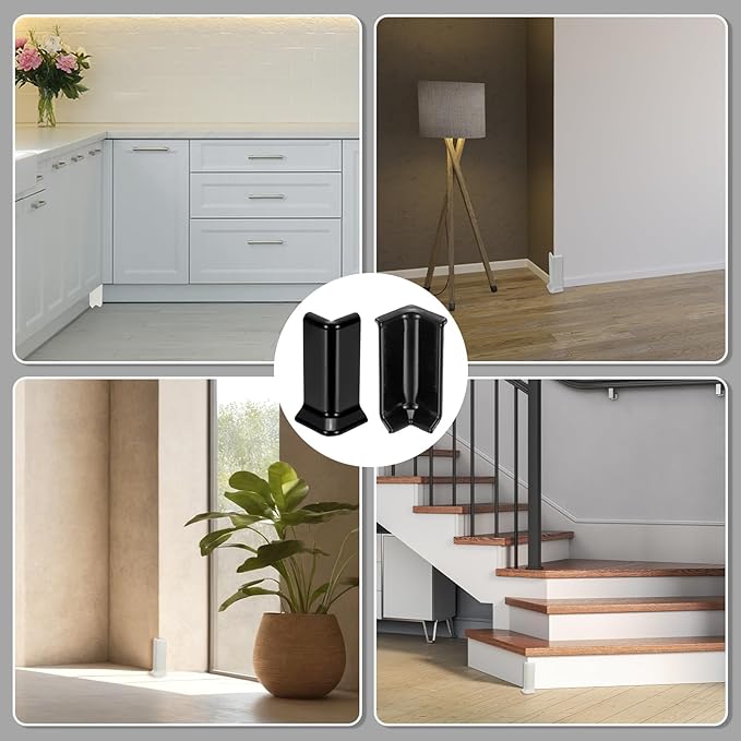 uxcell Self Adhesive Baseboard Corner Blocks, 3.23 Inch Wall Edge Corner - Image 7