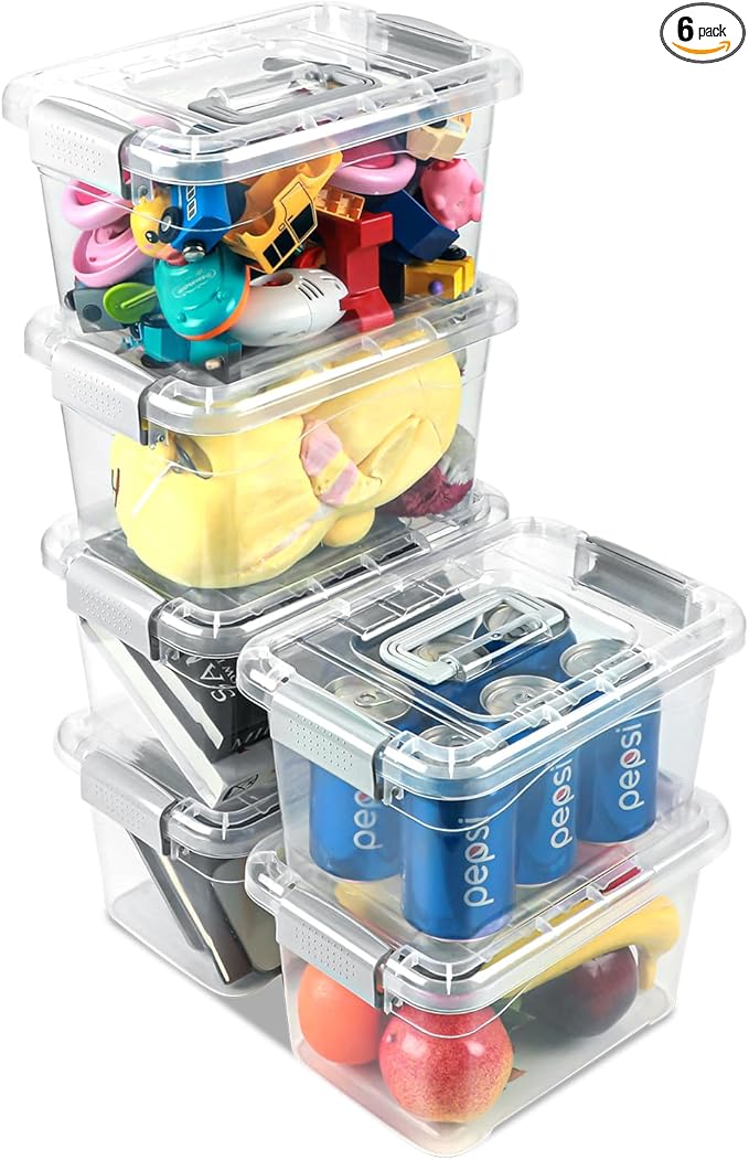 Plastic Storage Bins 7 Quart-Storage Organizer Bins by EasyCozyHomey
