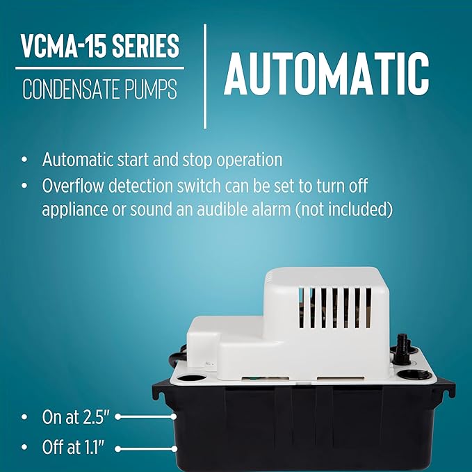 Little Giant VCMA-15ULST 115 Volt, 65 GPH, 1/50 HP Automatic Condensate Removal - Image 6