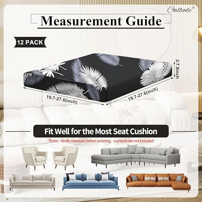 12Pcs Stretch Patio Cushion Covers Dustproof Outdoor Cushion Covers Washable - Image 2
