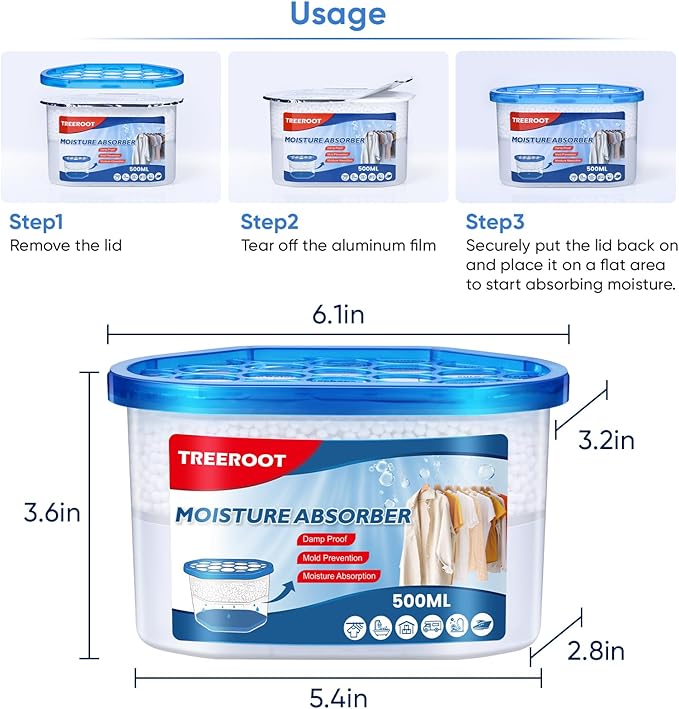 16 Pack Moisture Absorbers, 10.6 OZ Humidity Absorber Bucket, Moisture Absorbers - Image 9