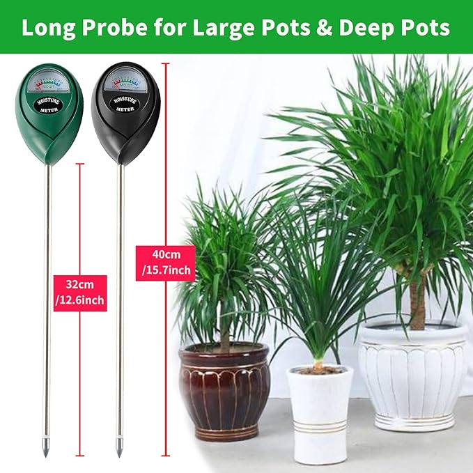 Extended Long Probe Soil Moisture Meter, 2 Pack Plant Water Meter Soil Meter - Image 2