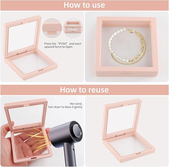 20 Pcs 3D Floating Display Case 3.5x3.5x0.8inch, Challenge Coin Display - Image 4