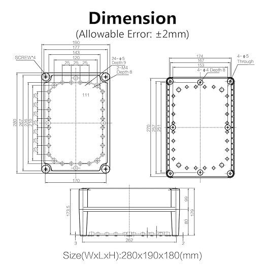 LeMotech IP67 Waterproof Junction Box ABS Plastic Project Box Dustproof - Image 6