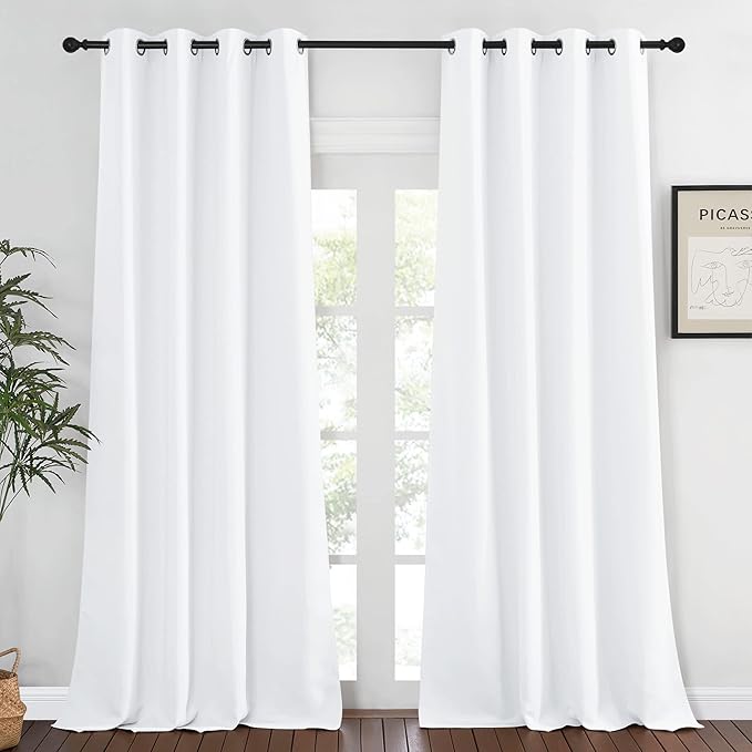 NICETOWN Room Darkening White Curtain by NICETOWN