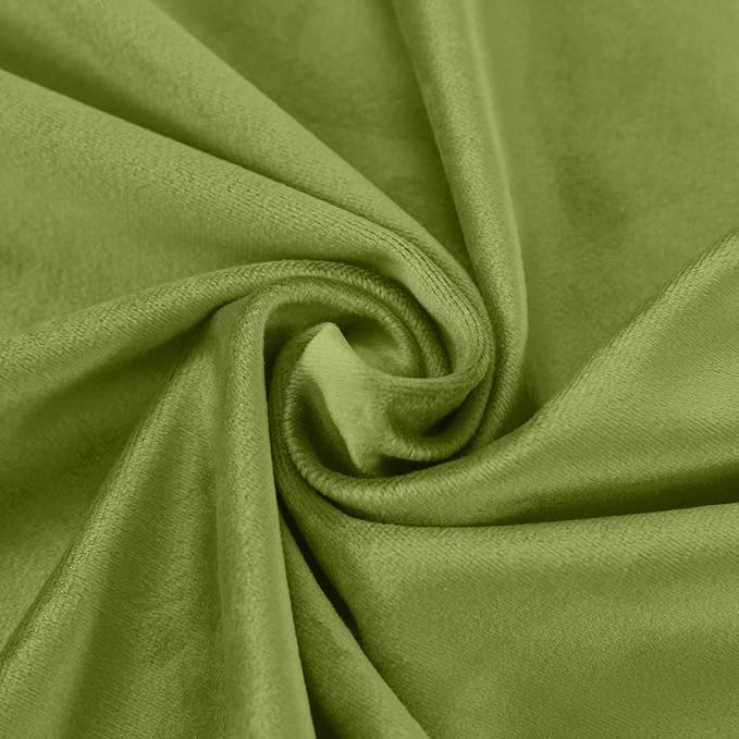 ChadMade Blackout Lined Premium Velvet Curtain Green 84Wx72L Inch, Eyelet - Image 6