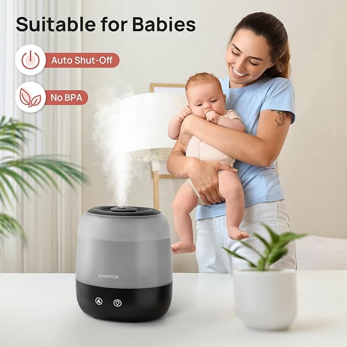 Clarston Humidifiers for Bedroom, 2L Top Fill - Image 3