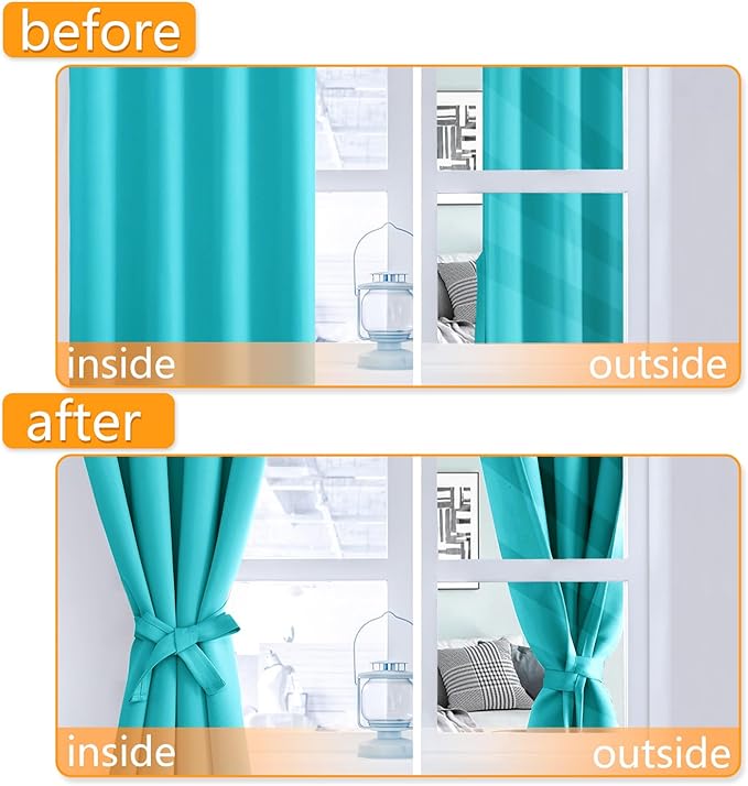 Hiasan Blackout Curtains for Bedroom, 52 x 54 Inches Long - Image 4