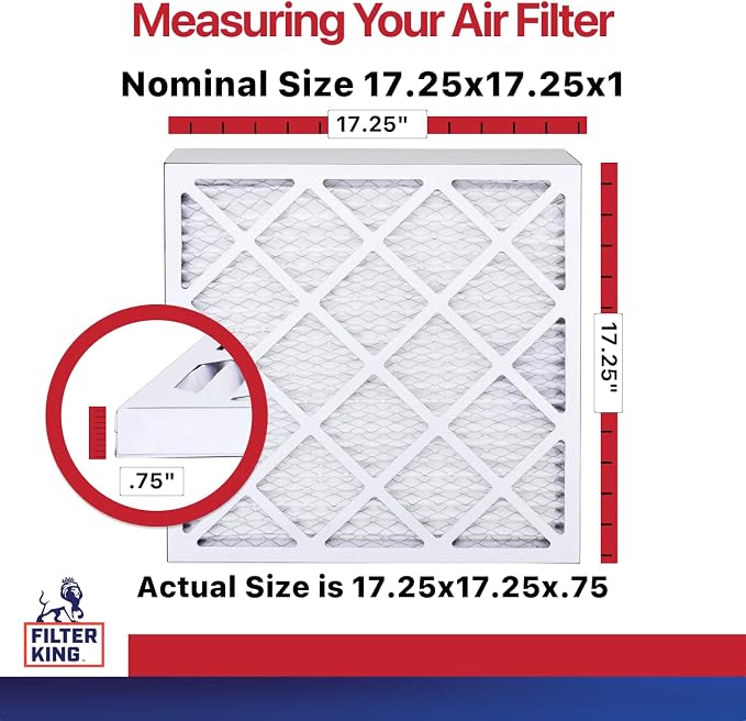 Filter King 17.25x17.25x1 Air Filter | 12-PACK | MERV 11 HVAC Pleated A/C - Image 2