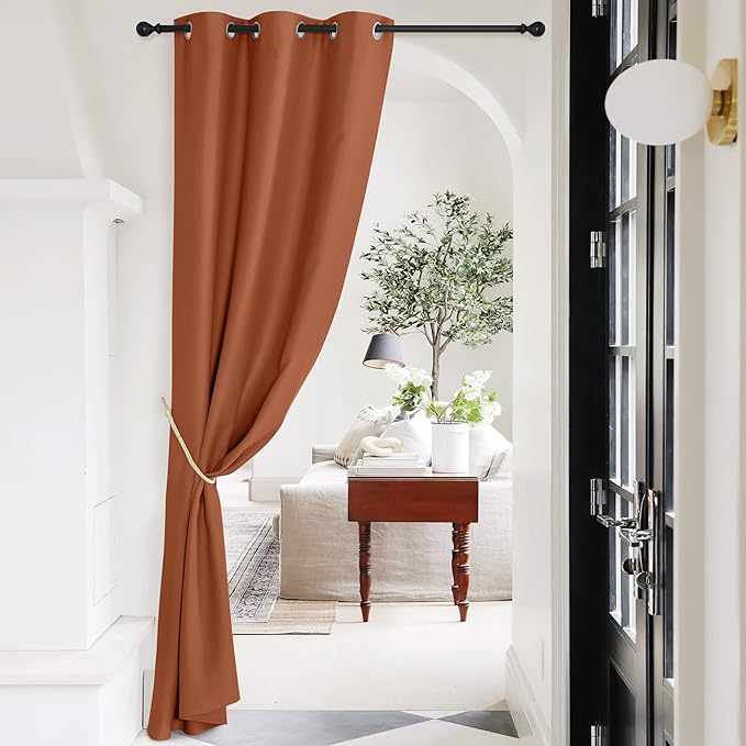 NICETOWN Burnt Orange Privacy Heat Blocking Blackout Thermal Insulated Door - Image 2
