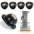 Black Stainless Steel Self Adhesive Caster Wheels – 4 Pack Large Profile Swivel by Zerobe