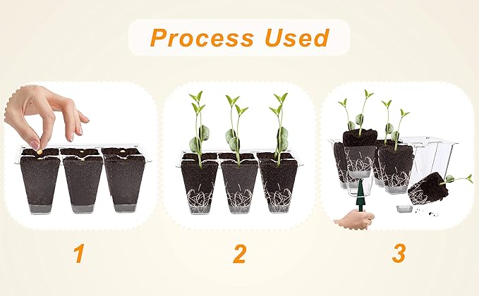 Gardzen 10 Pack Push-Up Seed Starting Tray, Pop Up Plant Germination Trays - Image 7
